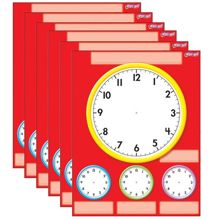 TREND ENTERPRISES Clocks Wipe-Off® Chart, 17in x 22in, PK6 T27312